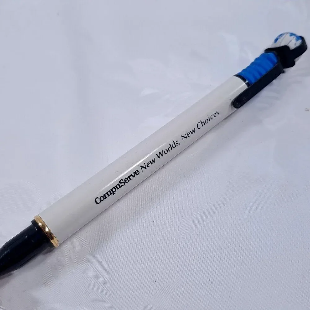 Vintage CompuServe New World New Choices Ballpoint‎ Pen world spinning globe